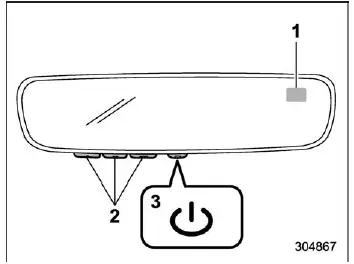 Subaru Ascent auto-dimming mirror with compass and HomeLink controls