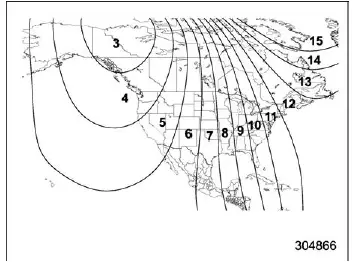 Subaru Ascent compass calibration zones map