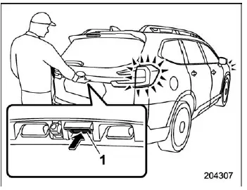 Subaru Ascent rear gate opener button unlocking rear hatch