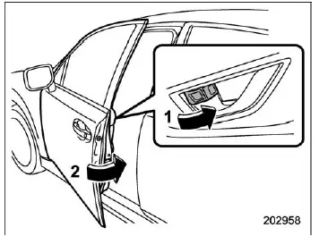 Subaru Ascent door lock lever manual locking method exterior view