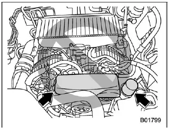 Subaru Ascent engine compartment inspection and maintenance safety area