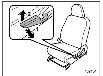 Subaru Ascent driver seat height adjustment lever operation