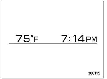 Subaru Ascent display showing clock and outside temperature information