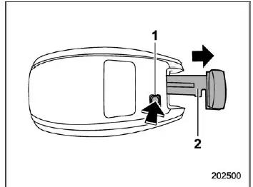 Subaru Ascent access key fob emergency key removal and release button location