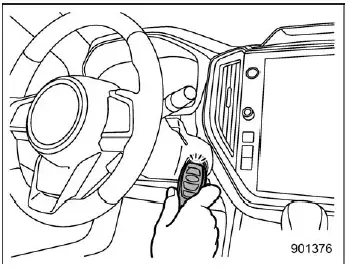 Subaru Ascent emergency engine start procedure using access key fob contact method
