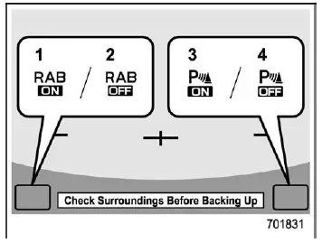 Subaru Ascent RAB system ON OFF settings interface on center display