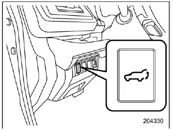 Subaru Ascent instrument panel power rear gate button location and operation