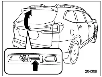 Subaru Ascent rear gate exterior opener button location