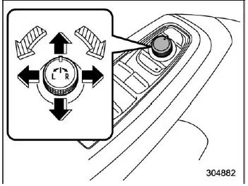 Subaru Ascent exterior mirror adjustment control panel