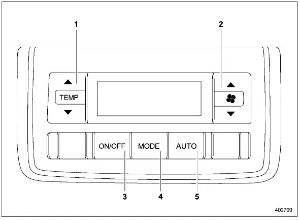 Subaru Ascent rear climate control panel buttons and controls