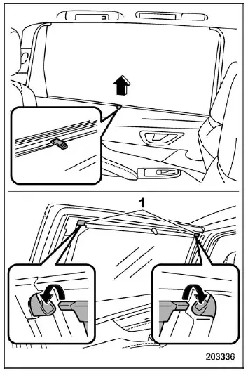 Subaru Ascent rear door window sunshades with hook system