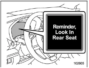 Subaru Ascent rear seat reminder alert on instrument cluster display
