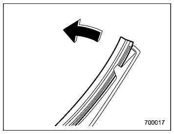 Subaru Ascent rear wiper blade rubber initial removal from plastic support