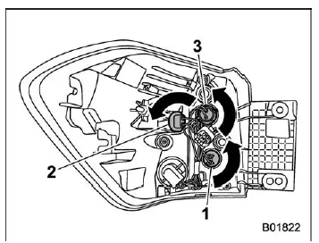 Subaru Ascent rear light bulb socket locations backup marker turn signal