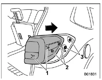 Subaru Ascent aligning rear light assembly guide pins and clips for installation
