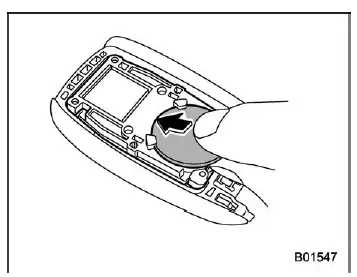 Subaru Ascent installing new CR2032 battery positive side up in key fob