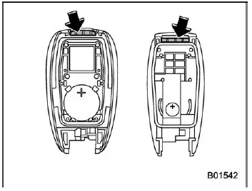 Subaru Ascent reassembling key fob cover aligning projections and recesses