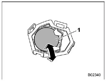 Subaru Ascent inserting CR2025 battery negative side up in transmitter