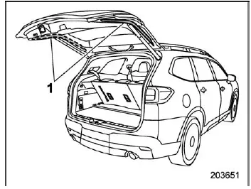 Subaru Ascent rear gate touch sensor positions detecting obstruction for reverse safety function