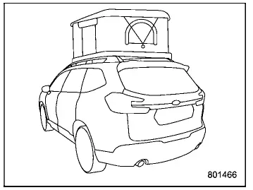 Subaru Ascent roof tent mounted on roof rails