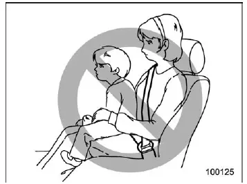 Subaru Ascent warning against holding child in lap while driving