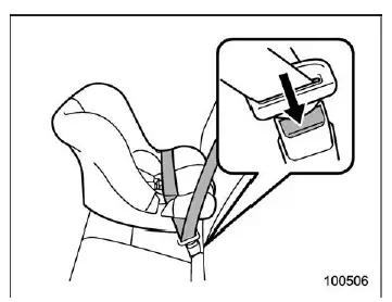 Subaru Ascent checking ALR seatbelt lock function for child seat installation