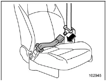 Subaru Ascent seatbelt extender installed on front seatbelt for extended reach