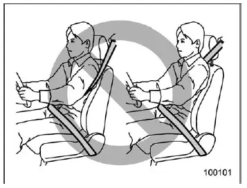 Subaru Ascent proper seatbelt positioning and safety usage illustration