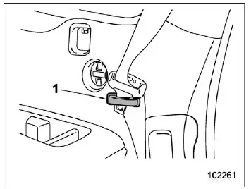 Subaru Ascent seatbelt holder and buckle storage for second row
