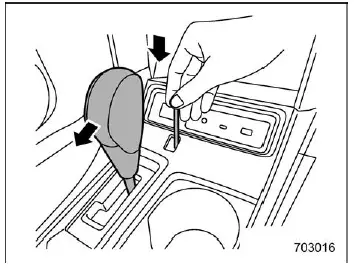 Subaru Ascent manual shift lock release using screwdriver tool