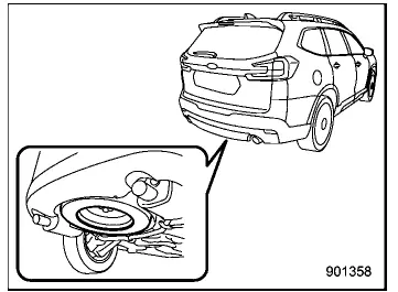 Subaru Ascent spare tire location under cargo area