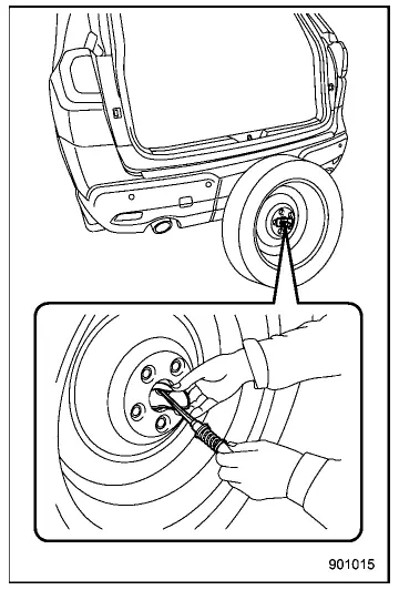Subaru Ascent spare tire removal retainer release