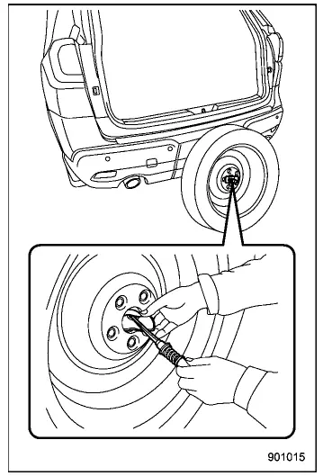 Subaru Ascent spare tire reinstallation cable preparation