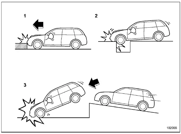 Subaru Ascent undercarriage impact scenarios triggering side and curtain airbags