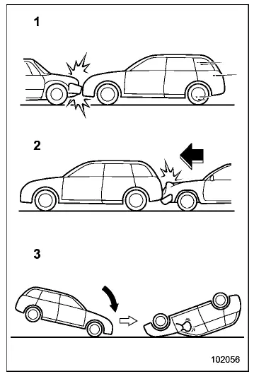 Subaru Ascent scenarios where side and curtain airbags typically do not deploy such as frontal or rear impacts