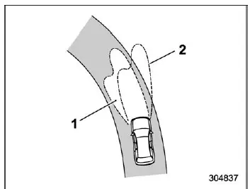 Subaru Ascent Steering Responsive Headlight system showing adaptive beam direction