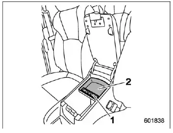 Subaru Ascent center console storage with coin and accessory trays