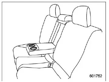 Subaru Ascent second row bench seat armrest cup holder