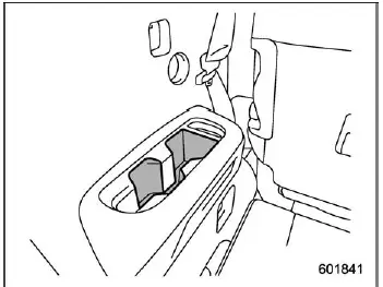Subaru Ascent third row left side cup holder built into trim