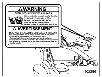 Subaru Ascent advanced frontal airbag system overview and safety zones