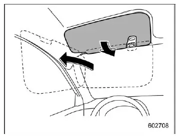 Subaru Ascent sun visor front windshield position