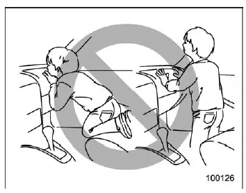 Subaru Ascent unsafe child position standing or kneeling on front seat