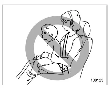 Subaru Ascent danger of holding child in arms during airbag deployment