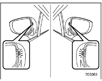 Subaru Ascent side mirror BSD indicator light illuminated