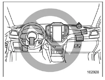 Subaru Ascent SRS airbag safety precautions for steering wheel and dashboard objects