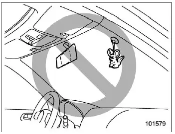Subaru Ascent windshield area accessory restrictions for SRS airbag safety
