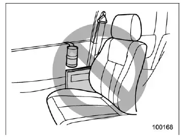 Subaru Ascent side airbag deployment zones and accessory placement warnings