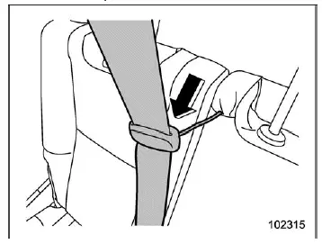 Subaru Ascent threading seatbelt through comfort guide slot