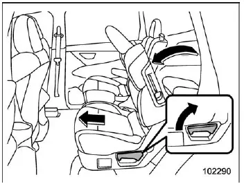 Subaru Ascent captain seat access to third row folding mechanism