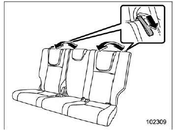 Subaru Ascent third row seatback adjustment strap mechanism